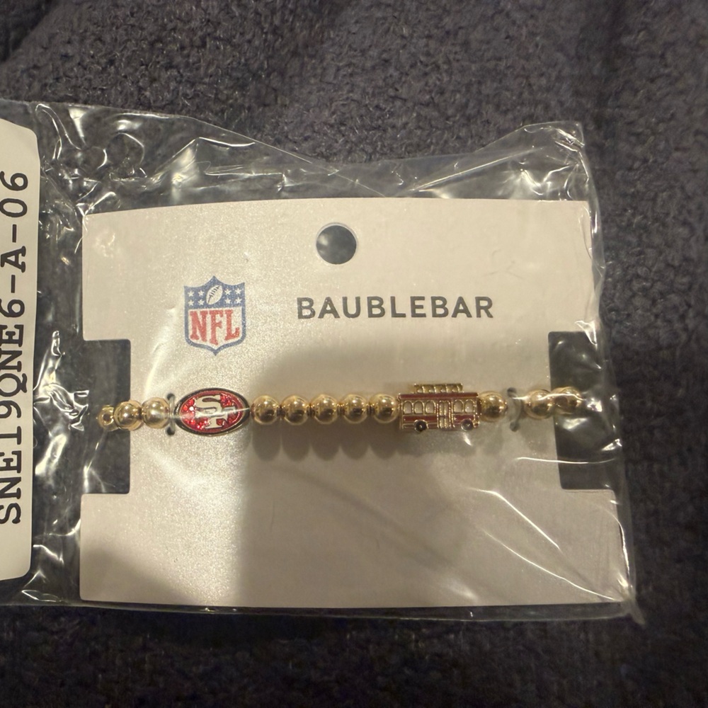 BaubleBar Gold and Red San Francisco 49ers Beaded Bracelet